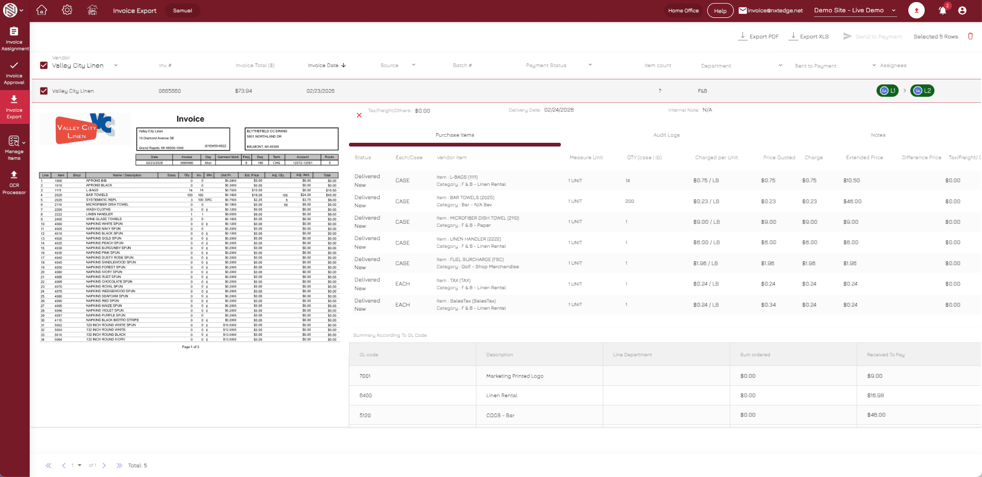 NxtEdge Approve Invoices for Payment